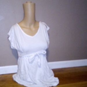 White shirt bow in front